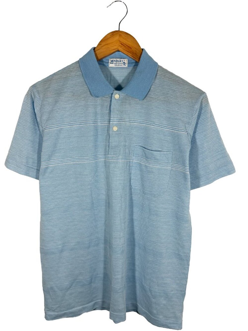 Vintage Maison Montagut Semi-Sheer Polo Shirt Blue